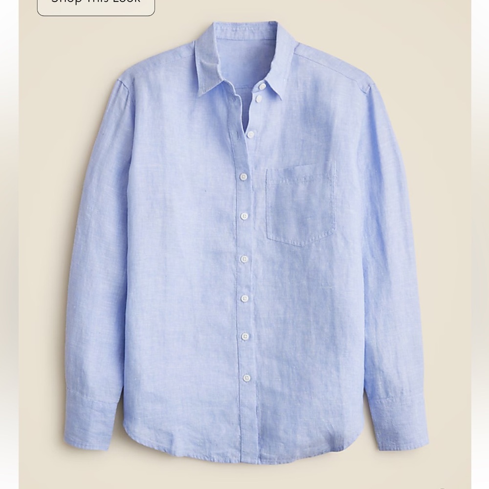 J crew French blue Garçon classic shirt in Baird McNutt Irish linen - Picture 4 of 5
